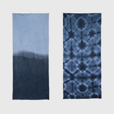 100% Cotton 4-Layer Gauze Bath Towel, Shibori -Japanese Tie & Dye (Set of 2)