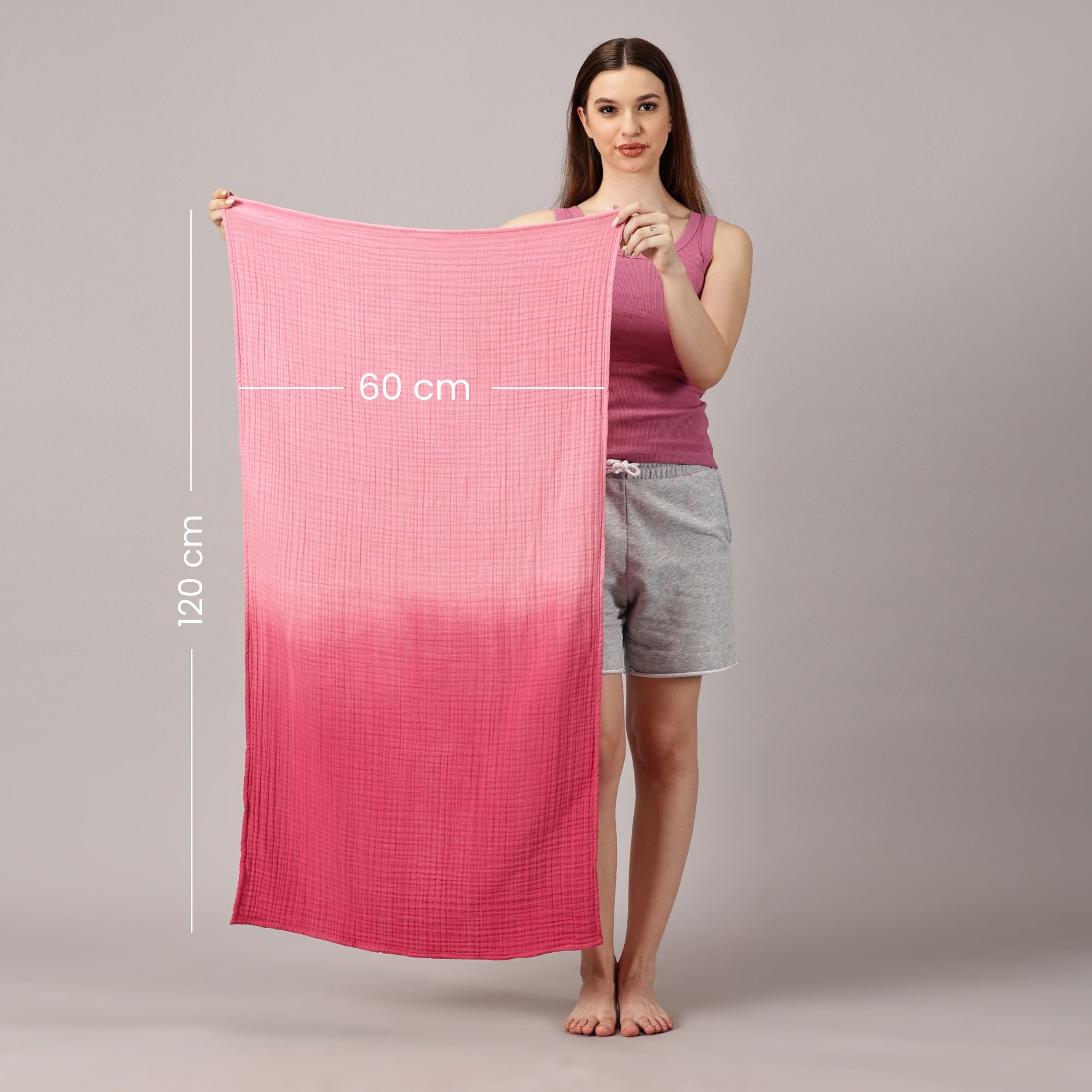100% Cotton 4-Layer Gauze Bath Towel, Shibori -Japanese Tie & Dye (Set of 2)