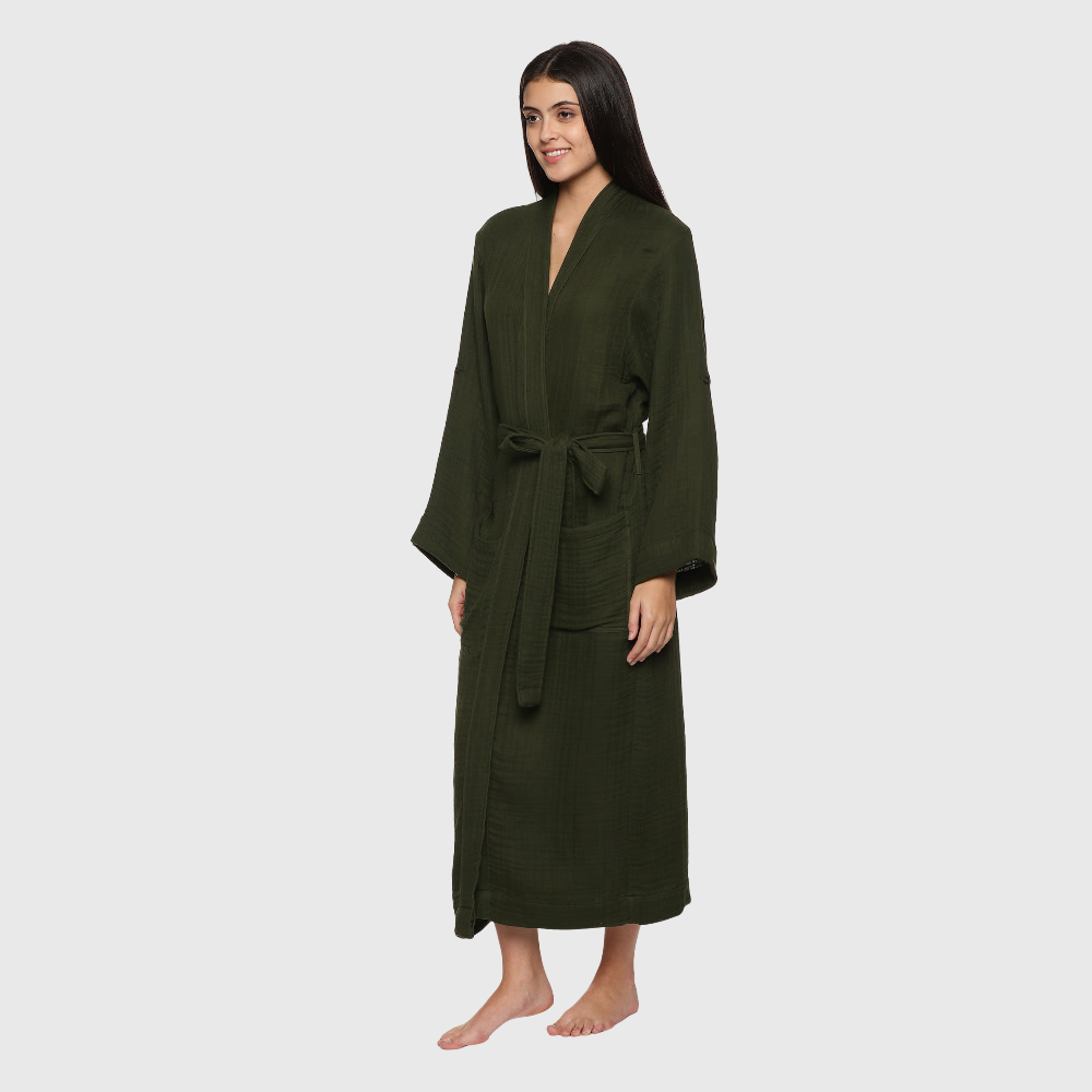 Womens 4 Layer Gauze Bath Robes