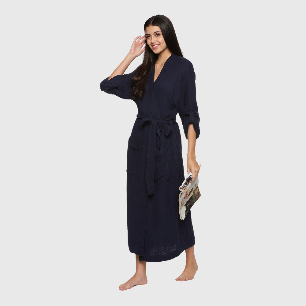 Womens 4 Layer Gauze Bath Robes
