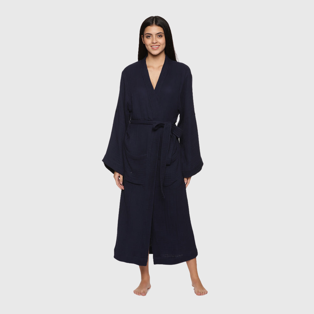 Womens 4 Layer Gauze Bath Robes