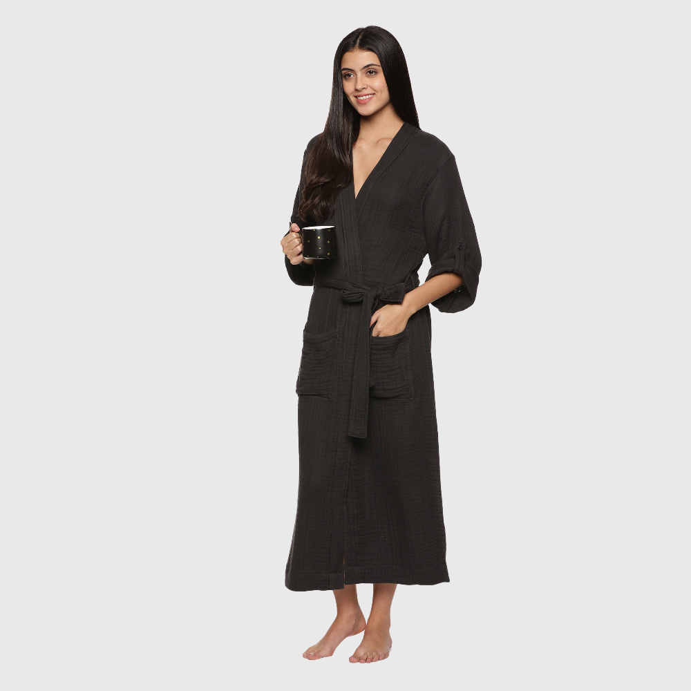 Womens 4 Layer Gauze Bath Robes