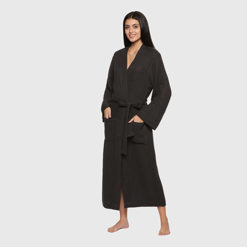 Womens 4 Layer Gauze Bath Robes