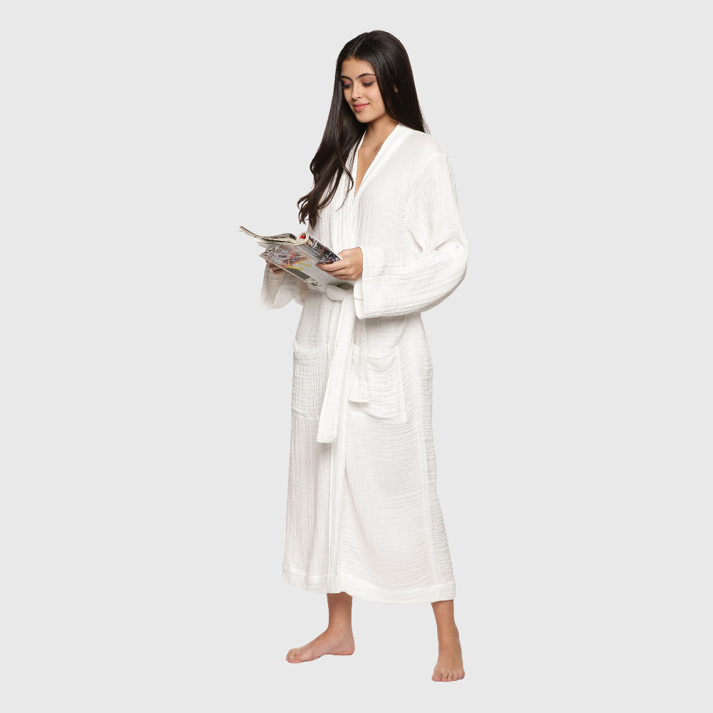 Womens 4 Layer Gauze Bath Robes