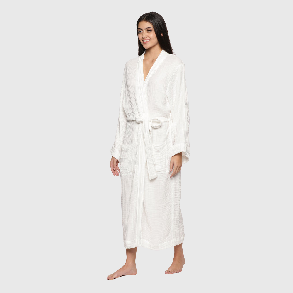 Womens 4 Layer Gauze Bath Robes