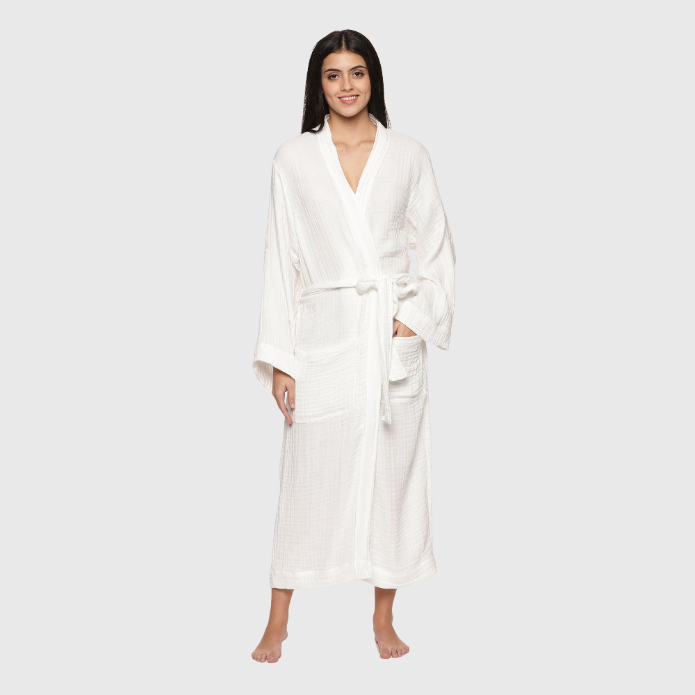 Womens 4 Layer Gauze Bath Robes