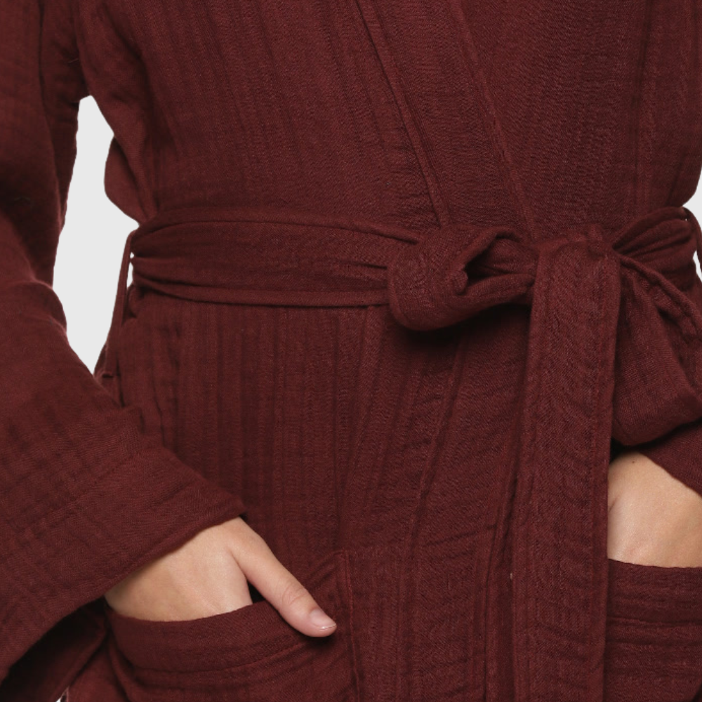 Womens 4 Layer Gauze Bath Robes