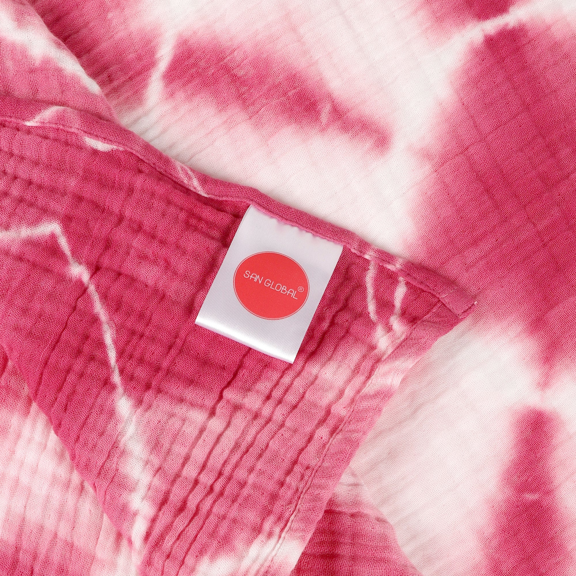 100% Cotton 4-Layer Gauze Bath Towel, Shibori -Japanese Tie & Dye (Set of 2)